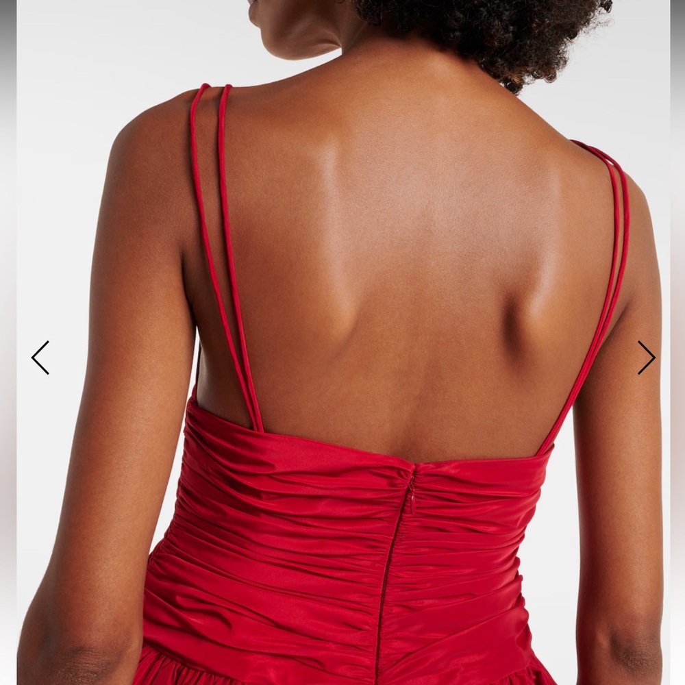 STAUD Red Ruched Mini Dress - Picture 5 of 12